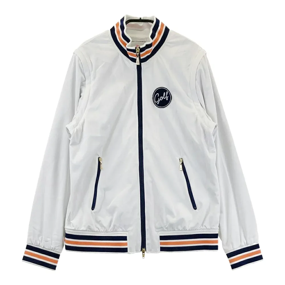 JUN&ROPE ジュン アンド ロペ 2way 蓄熱 ジップジャケット ホワイト系 L 【中古】ゴルフウェア レディース