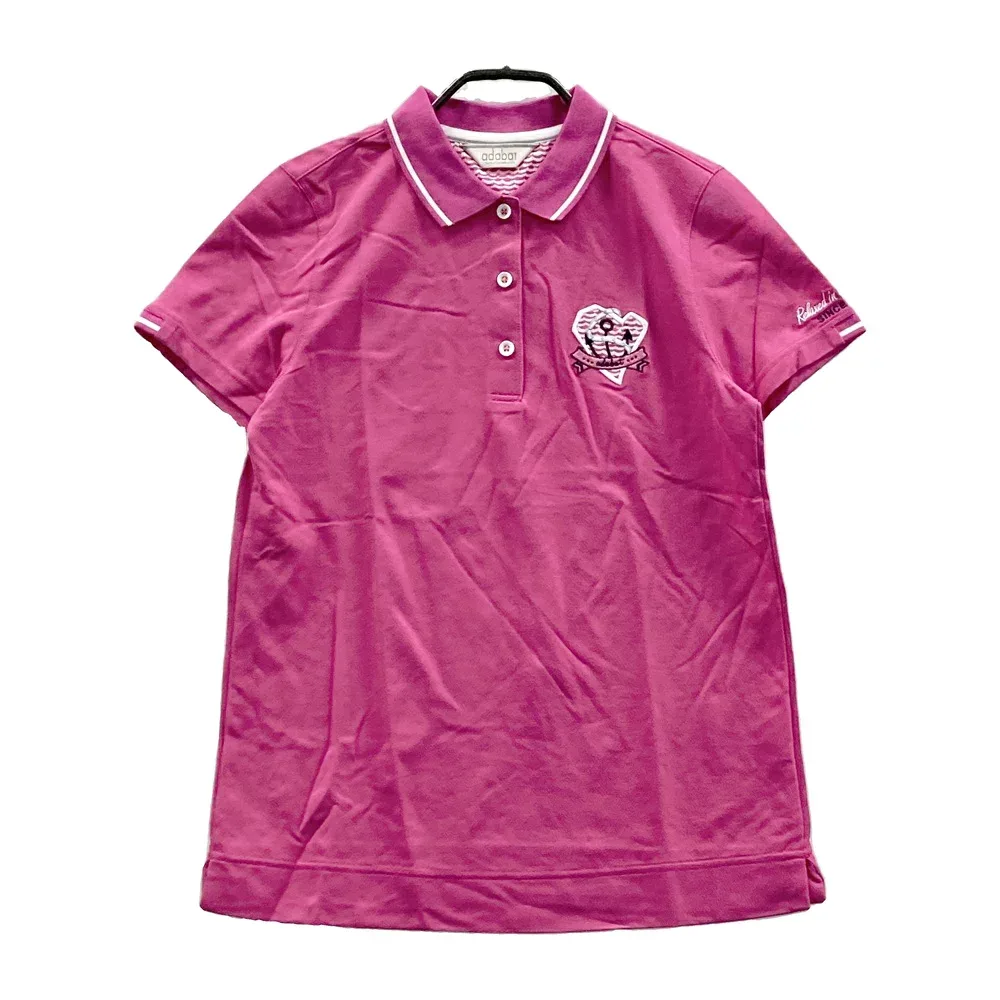 ADABAT アダバット 半袖ポロシャツ ピンク系 38 【中古】ゴルフウェア レディース
