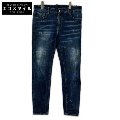 DSQUARED2 ディースクエアード S74LA0651 インディゴ D2プリント SLIM JEAN/スリムジーン デニムパンツ ボトムス 32 インディゴ メンズ 【中古】