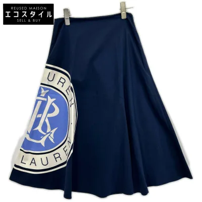 LAUREN RALPH LAUREN ローレン ラルフローレン ブルー RLロゴプリントAラインスカート スカート 00 ブルー レディース 【中古】