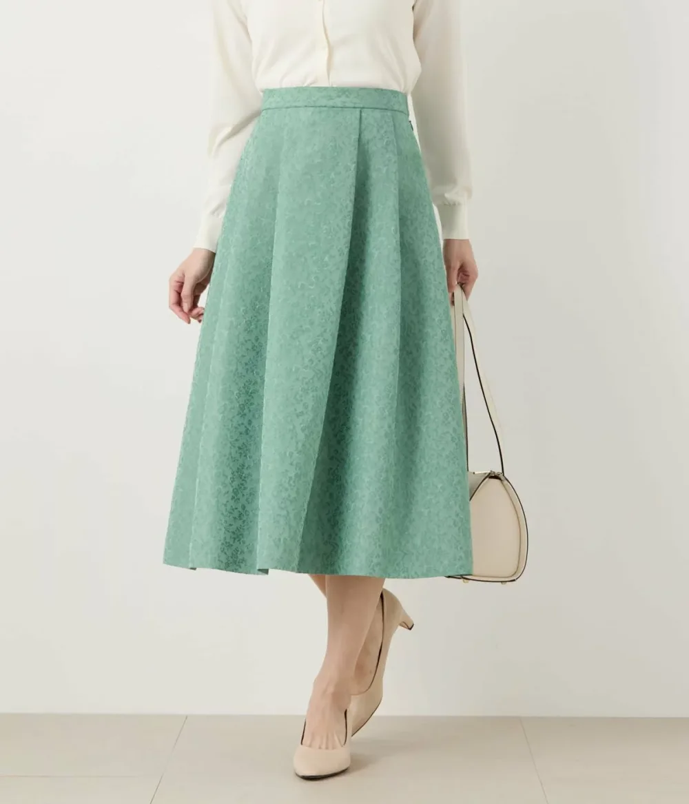 【SALE/60%OFF】NEWYORKER WOMEN フローラジャカード タックフレアスカート ニューヨーカー スカート その他のスカート ネイビー【送料無料】