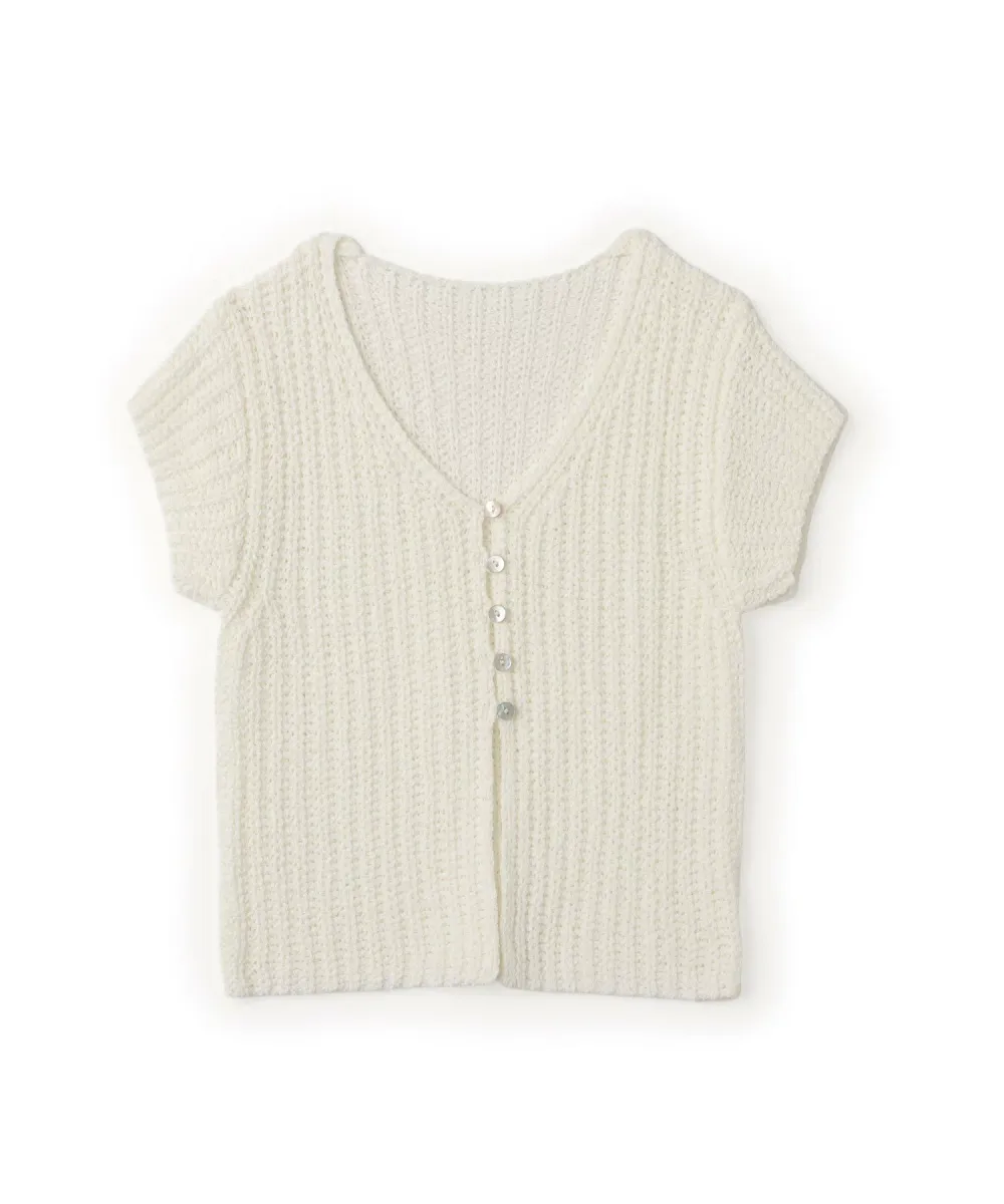 atmos pink atmos pink Summer Knit Cardigan WHITE アトモス トップス ニット ホワイト【送料無料】