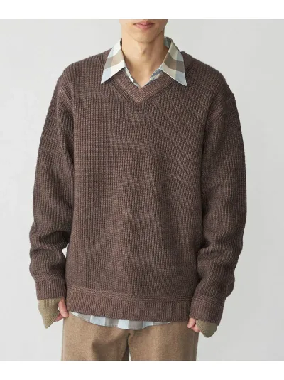 【SALE/40%OFF】SHIPS MEN SHIPS: ウール ガーメントダイ Vネック ニット シップス トップス ニット ブラウン ネイビー ブラック【RBA_E】【送料無料】