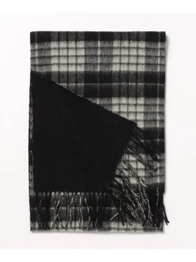 【SALE/70%OFF】UNION STATION カシミヤ混チェックマフラー メンズ ビギ ファッション雑貨 マフラー・ストール・ネックウォーマー ネイビー ブラック【RBA_E】