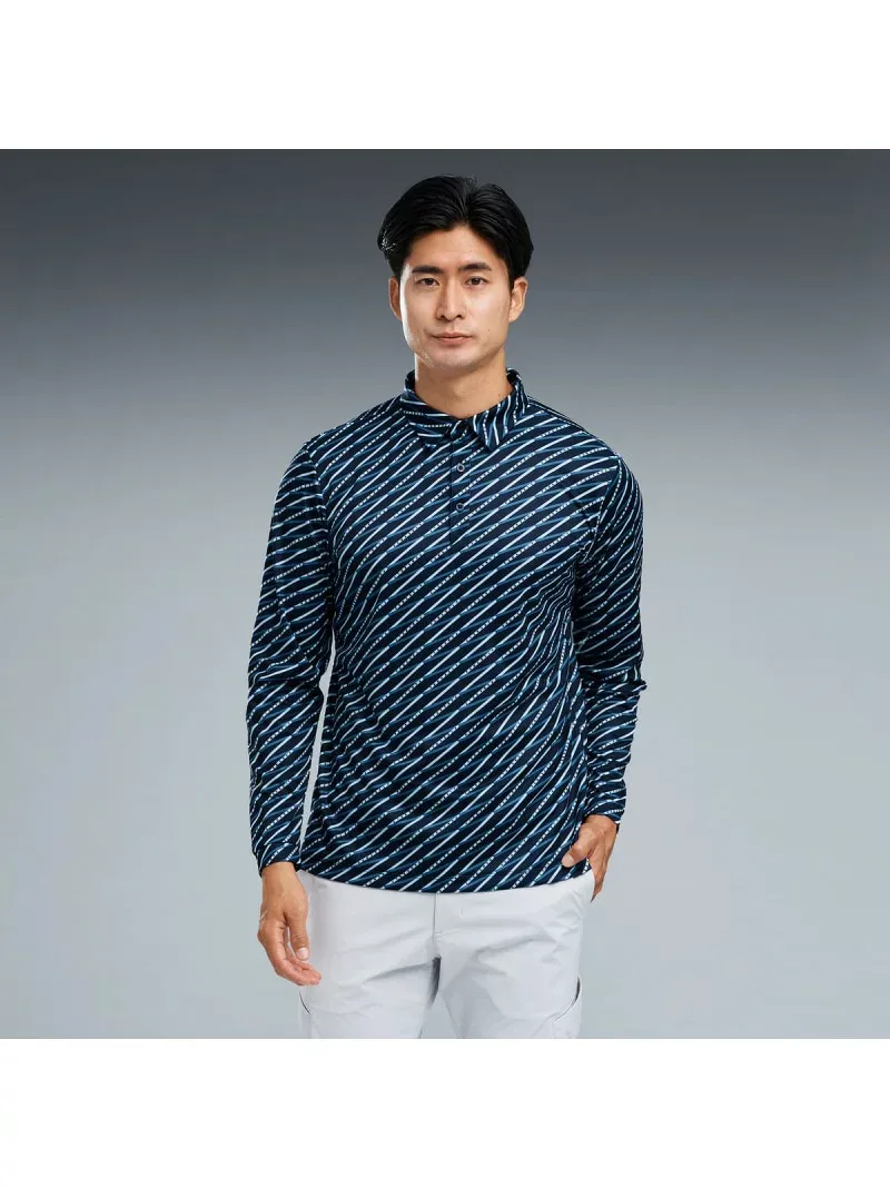 PUMA メンズ ゴルフ FOG グラフィック 長袖 ポロシャツ GRAPHIC POLO L/S プーマ トップス ポロシャツ ネイビー【送料無料】