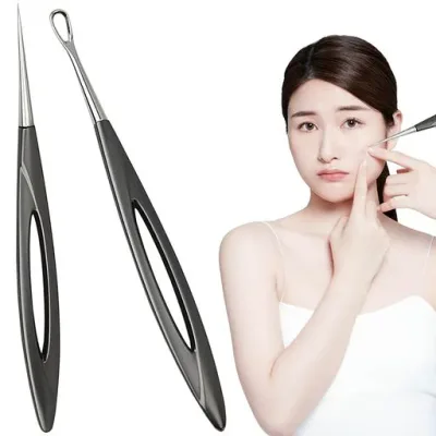 ニキビ 針 ニキビ針専用キット 2本セット 角栓取りニキビ 取り 器具 黒ずみ取り 角栓プッシャー 面皰圧出器 二キビ除去用具 極細先端 毛穴ケア専用キット ニキビ用具 美容ツール 美容用…