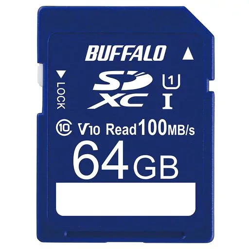 バッファロー SDカード 64GB 100MB/s UHS-1 Class1 VideoSpeedClass10 RSDC-064U11HA/N