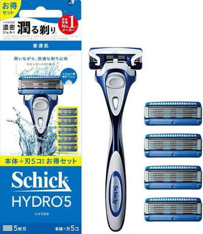 Schick(シック) ハイドロ5ベーシック コンボパック ホルダー(刃付き+替刃4コ入) 髭剃り カミソリ メンズ
