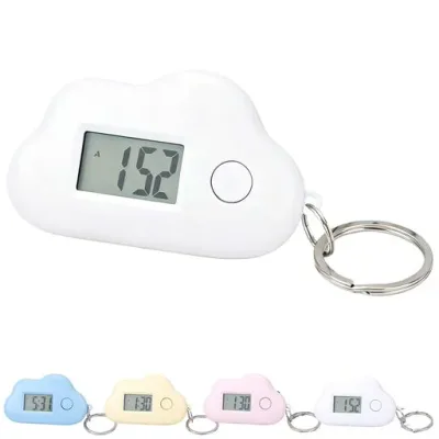 BOJIDO 電子時計 キーホルダー 子供用 小型【時間/日付表示】懐中時計 デジタル時計 静音設計 夜光機能付き 雲型 可愛い おしゃれ コンパクト 軽量 携帯便利 多機能 バッグアクセサリー 男…