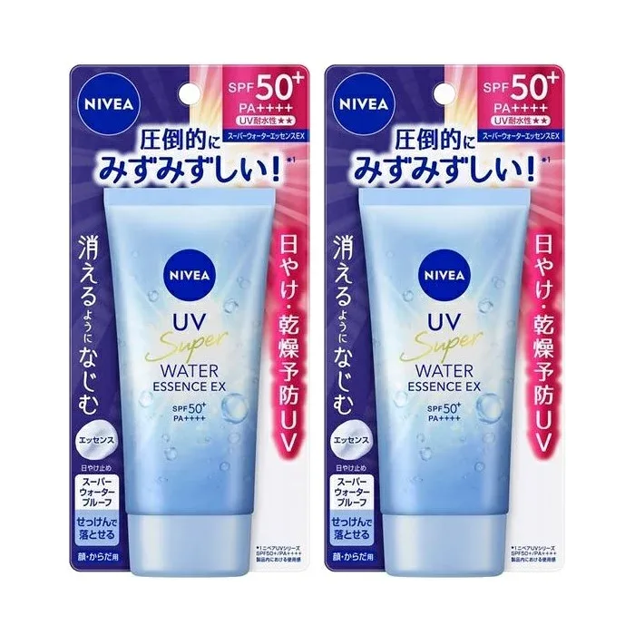 【マラソン中 P5倍】 【2セット】 ニベアUV ウォーターエッセンスEX 80g ニベア SPF50+ PA++++ 日焼け止め UV 化粧下地 ウォータープルーフ スキンケア 保湿 花王 美容液成分 ひやけ NIVEA