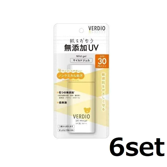 【6セット】 ベルディオ UVマイルドジェルN 80g SPF30 PA+++ ウォータープルーフ 日焼け止め 汗 水 紫外線 化粧下地 顔 からだ 低刺激 ジェルタイプ 美容 コスメ メイク 化粧品 近江兄弟社