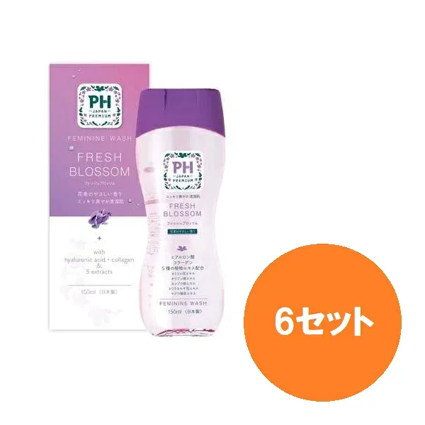 【6セット】 PH JAPAN フェミニンウォッシュ フレッシュブロッソム 150ml デリケートゾーンソープ 香り ケア VIO におい かゆみ 弱酸性 洗浄 日本製