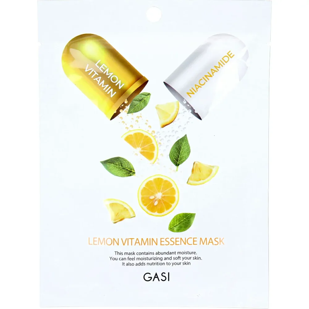 GASI(ガシ) レモンビタミンエッセンスマスク 1枚入 【 送料無料 】