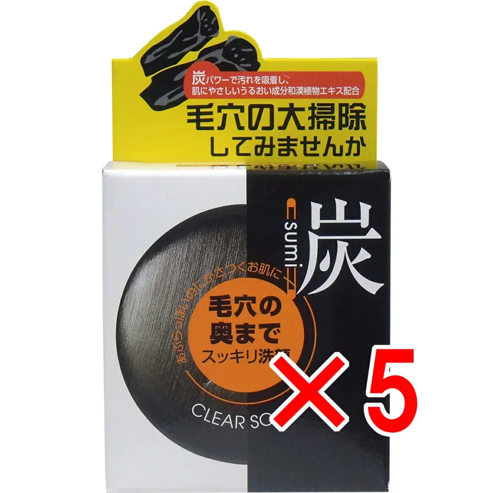 【 まとめ買い5個セット 】 ユゼ 炭透明石けん 無香料・無着色 100g 【 送料無料 】