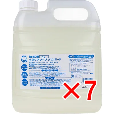 【 まとめ買い7個セット 】 シャボン玉 全身ケアソープ バブルガード 詰替用 4L 【 送料無料 】