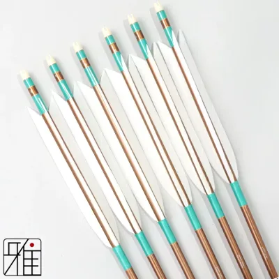 弓道 矢 ジュラルミン矢 6本組ターキー白羽 1913シャフト茶矧糸:緑系 【送料無料】翠山弓具店 suizanすいざんきゅうぐてん 【YA195050】
