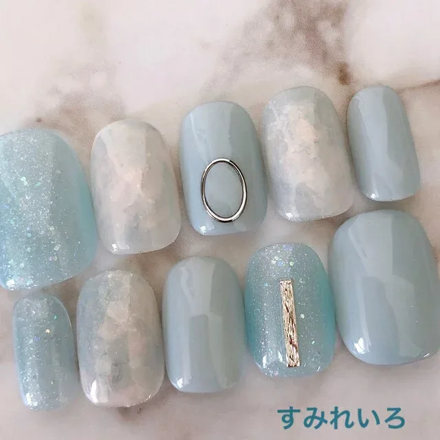 ネイルチップ つけ爪 マリンネイル かわいい ショート ロング ブライダル 夏ネイル nail プレゼント 短い爪 小さい爪 大きい爪 ベリーショート ちび爪 大人ネイル 付け爪 ホワイトネイル 白 【1677】ホワイトパステルブルーマーブル清楚 b/ap