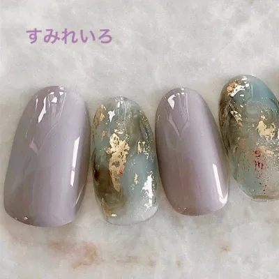 ネイルチップ つけ爪 ブライダルネイル かわいい ショート ロング デザイン 夏ネイル nail プレゼント 短い爪 小さい爪 大きい爪 ベリーショート ちび爪 大人ネイル 付け爪 オフィスネイル シンプル【1910】マーブル大理石ブルーグレー金箔
