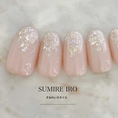 ネイルチップ つけ爪 ブライダルネイル ショート ロング デザイン シンプルネイル nail ベージュネイル 小さい爪 大きい爪 ベリーショート ちび爪 大人ネイル 付け爪 オーダーネイル 【2055】大人なベージュプラチナラメ