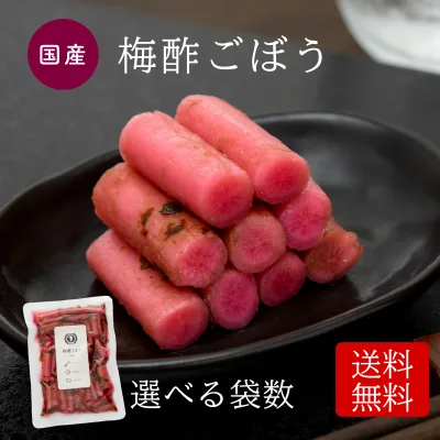 すなお食堂 梅酢ごぼう 漬物 ごはんのお供 国産 ごぼう 梅酢 漬け 無添加 送料無料【出荷目安:ご注文後3〜5日営業日】