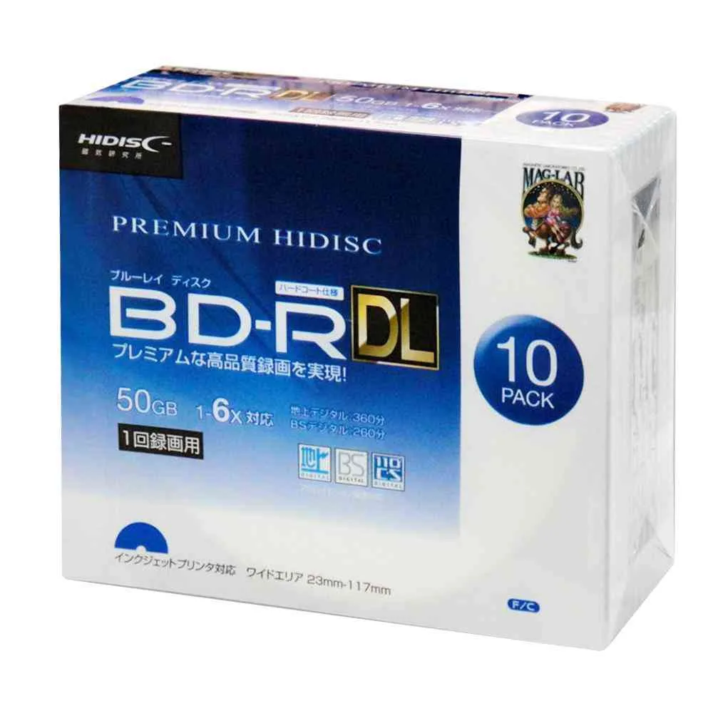 磁気研究所 HIDISC ブルーレイ ディスク BD-R DL 50GB 一回録画用 10枚入
