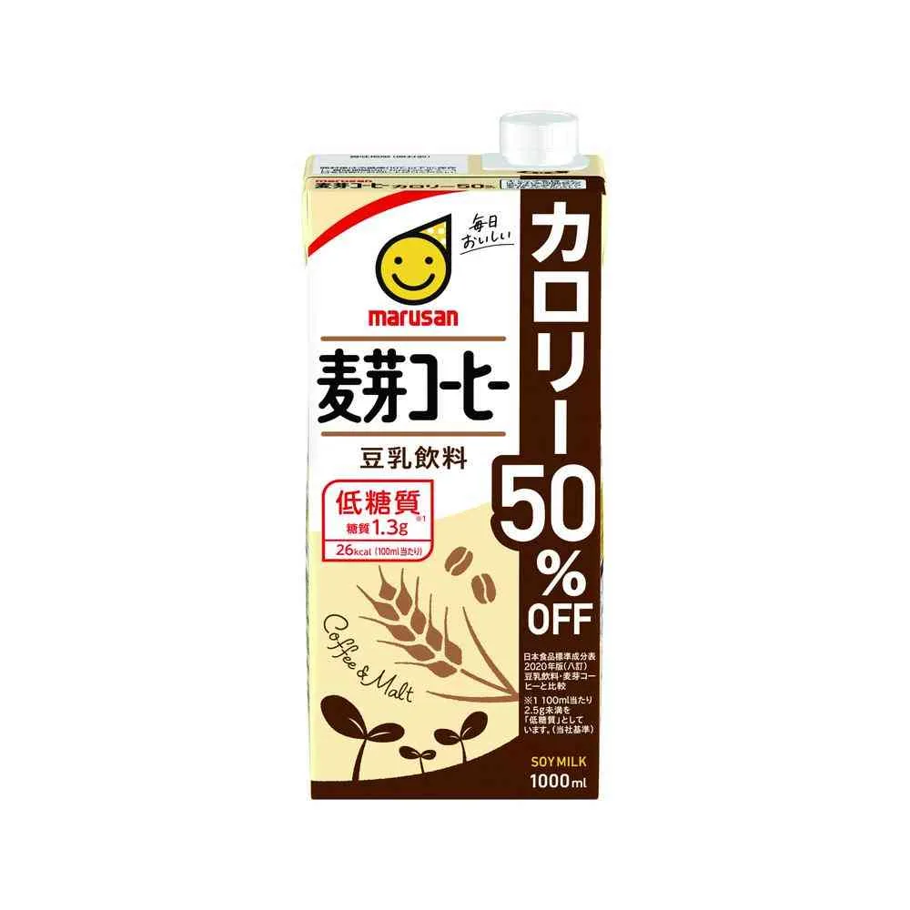 ◆マルサン 豆乳飲料 麦芽コーヒー カロリー 50%オフ 1000ml 【12個セット】