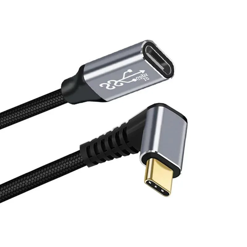 cablecc 10Gbps 100W オス-メス USB 3.1 USB-C Type C アップダウンアングル延長データケーブル スリーブ付き ノートパソコン用 2M用