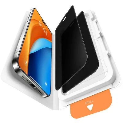 【秒で貼りBox】対応 iPhone 18 Pro Max ガラスフィルム 覗き見防止 硬度9H+ 耐衝撃 全面保護 のぞき見防止フィルム
