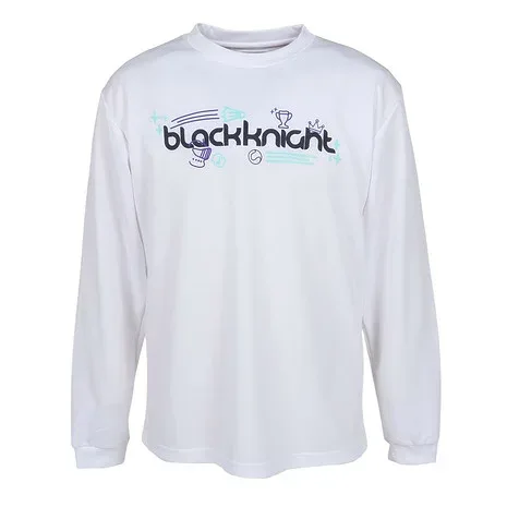 ブラックナイト(blackknight)(メンズ)バドミントンウェア ドライ長袖Tシャツ T-6202U-WHT