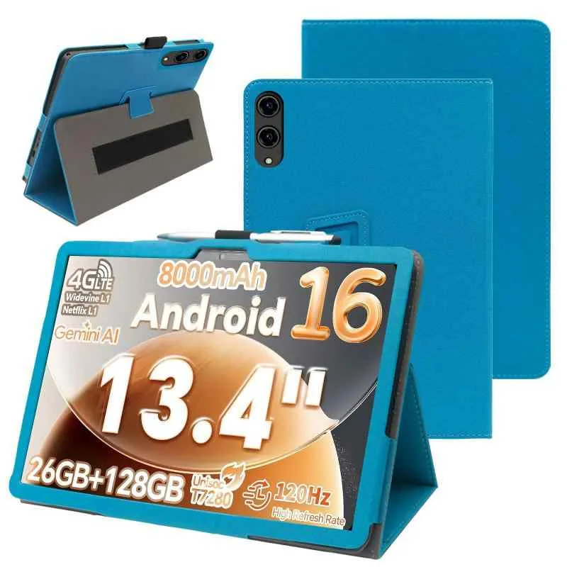 For タブレットTECLAST T65 大型 専用ケース衝撃吸収緩衝タブレット13.4インチ 保護ケース 薄型軽量防水防汚 角度調整全面保護カバー