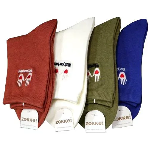 【送料無料】 クルーソックス (Wash your Hands) (アソート) (23-25cm) (おまかせ3足セット)みっとめるへん社