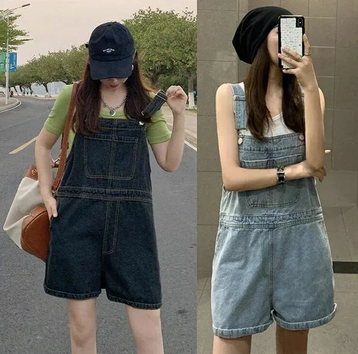 デニム レディース オーバーオール サロペットパンツ ショートパンツ 半ズボン 短パン ワイドパンツ ジーパン ジーンズ オールインワン カジュアル 春夏 秋冬 人気 快適 軽量 通気性 お