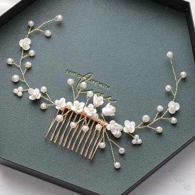 ヘッドドレス コーム ウエディング 花 パール フラワー 髪飾り 花嫁 ウェディング 結婚式 発表会 演奏会 披露宴 ブライダル パーティー 二次会 アクセサリー ヘアアクセサリー ティアラ