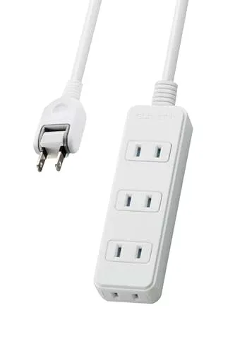 エレコム 電源タップ ほこり防止シャッター 4個口 1m ホワイト T-ST02N-2410WH 送料無料