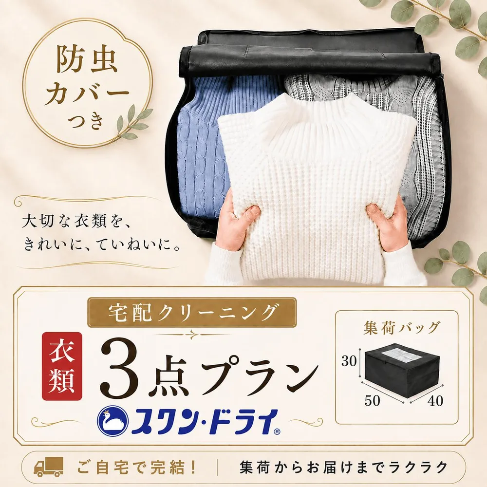宅配 クリーニング 3点 詰め放題 防虫カバー包装 しみ抜き 高級ダウン ダウンジャケット ダウンコート コート カシミア カシミヤ ウール ブランド品対応 全国対応 往復送料無料 衣替え 新生活 冬物 宅配クリーニング