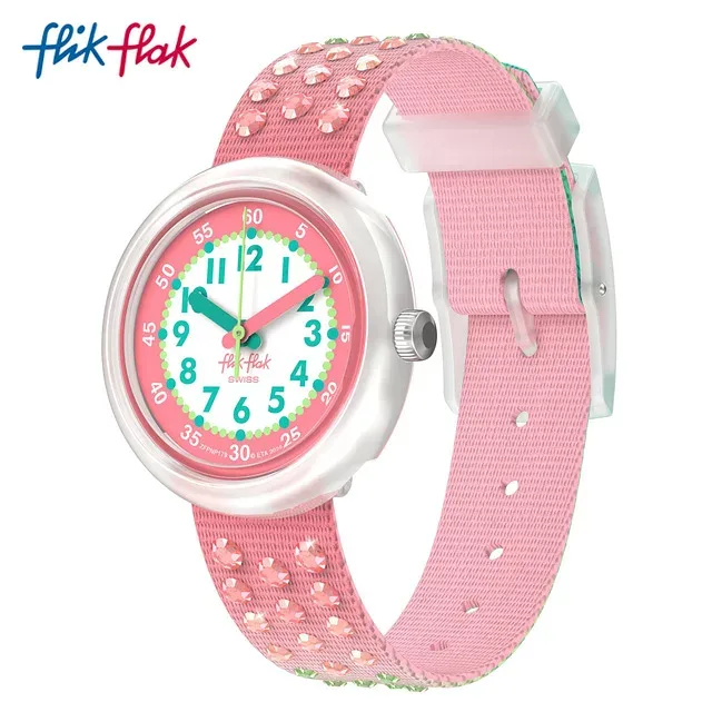 【公式】Flik Flak フリックフラック SPARKLY MELON スパークリー・メロン FPNP179 Swatch(スウォッチ) キッズ 腕時計 女の子 かわいい グリーン アナログ クオーツ 3気圧防水