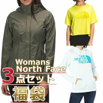 ノースフェイス レディース 福袋 ジャケット Tシャツ パーカー 3点セット North Face 福袋 2026 予約 2025 レディース ファッション ブランド スポーツ 服 アウトドア USAモデル 半袖Tシャツ スウェット パーカー ジャケット3点 取寄 まとめ買い お楽しみ袋 冬服 冬セット