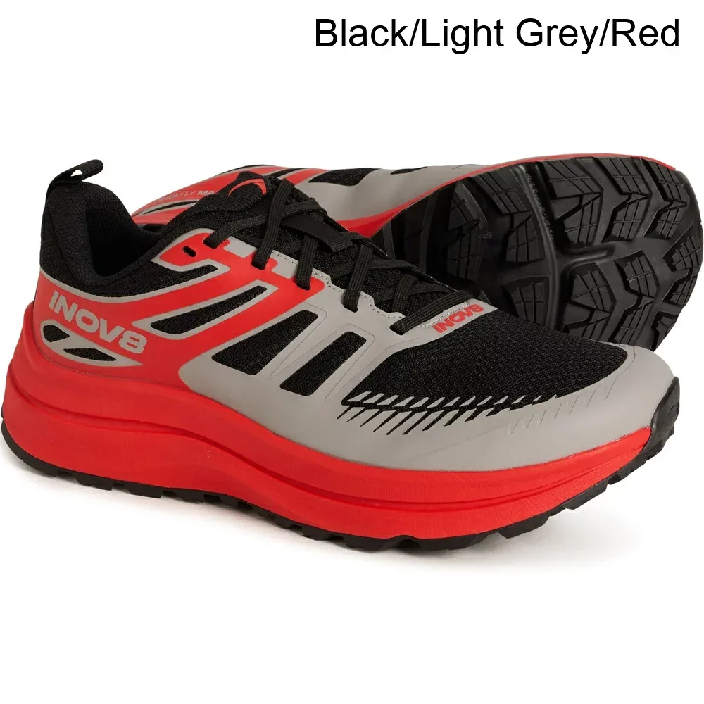 (取寄) イノヴェイト メンズ イノヴェイト トレイルフライ マックス トレイル ランニング シューズ - ワイド ウィズ Inov-8 men TrailFly Max Trail Running Shoes - Wide Width (For Men) Black/Light Grey/Red