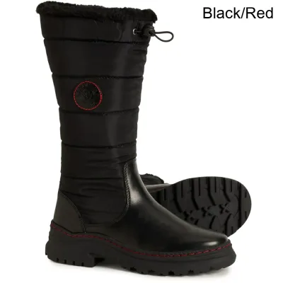 (取寄) レディース アディ トール スノー ブーツ - ウォータープルーフ AQUATHERM women Adie Tall Snow Boots - Waterproof (For Women) Black/Red