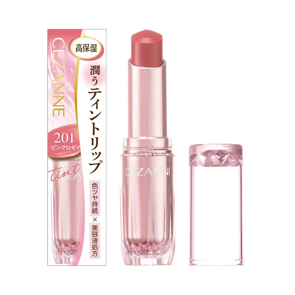 セザンヌ ラスティンググロスリップN 201 ピンクロゼ 3.2g 色×ツヤ×潤い続く美容液ティントリップ