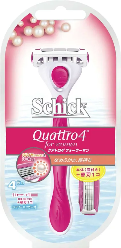 Schick(シック) クアトロ4フォーウーマン 4枚刃 ホルダー(刃付き+替刃1コ入) 女性用 カミソリ
