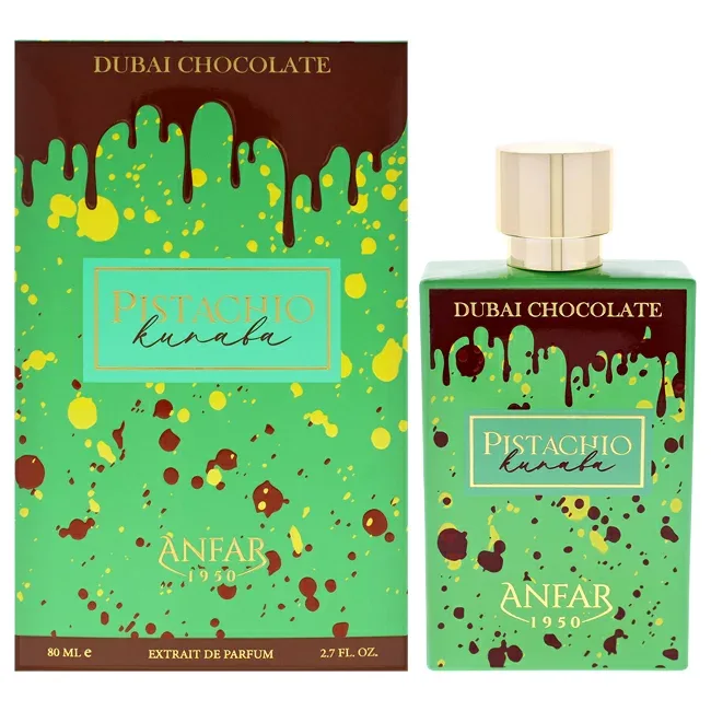 【正規品】【送料無料】 Dubai Chocolate - Pistachio Kunafa by Anfar for Unisex - 2.7 oz Extrait De Parfum Spray