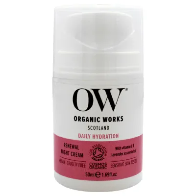 【正規品】【送料無料】 Daily Hydration Renewal Night Cream by Organic Works for Unisex - 1.69 oz Cream