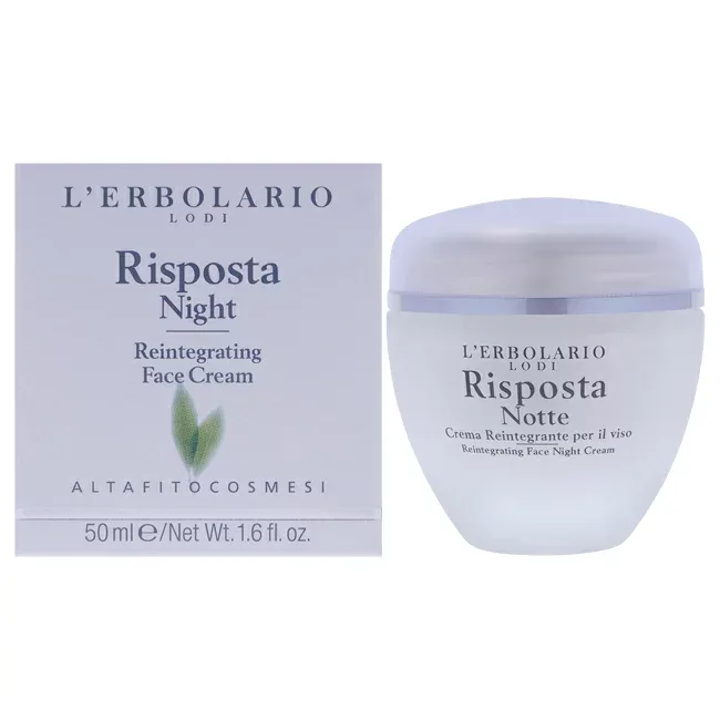 【正規品】【送料無料】 Risposta Night Reintegrating Face Cream by LErbolario for Women - 1.6 oz Cream