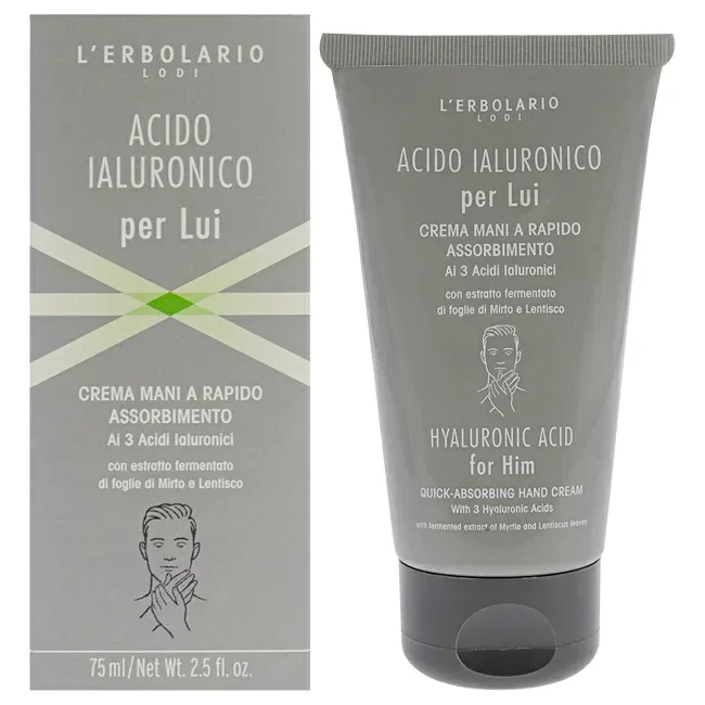 【正規品】【送料無料】 Hyaluronic Acid Quick-Absorbing Hand Cream by LErbolario for Men - 2.5 oz Cream