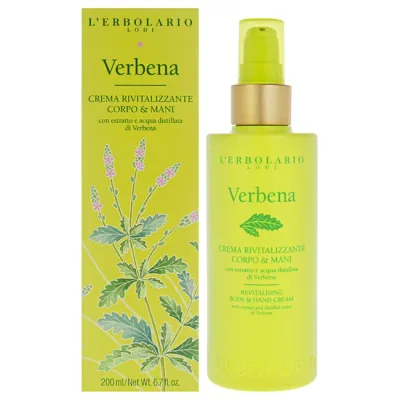 【正規品】【送料無料】 Revitalising Body and Hand Cream - Verbena by LErbolario for Unisex - 6.7 oz Cream