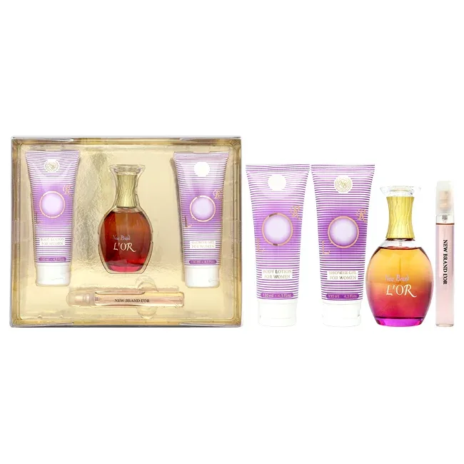 【正規品】【送料無料】 Lor by New Brand for Women - 4 Pc Gift Set 3.3oz EDP Spray, 0.5oz EDP Spray, 4.3oz Shower Gel, 4.3oz Body Lotion