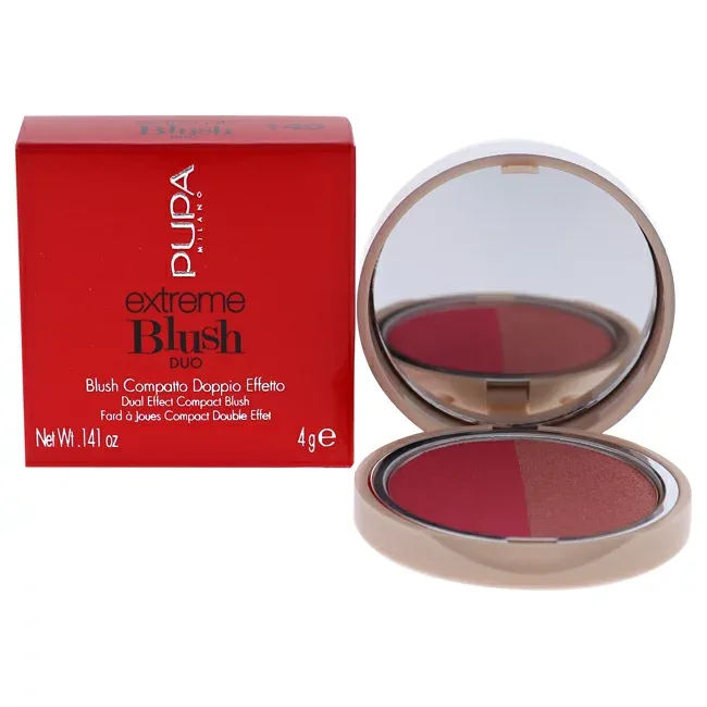 【正規品】【送料無料】 Extreme Blush Duo - 140 Radiant Flamingo - Glow Creamy by Pupa Milano for Women - 0.141 oz Blush
