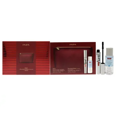【正規品】【送料無料】 Vamp! Mascara and Two-Phase Make-Up Remover Set by Pupa Milano for Women - 3 Pc 0.32oz Vamp! Mascara - 100 Black, 1.69oz Two-Phase Make-Up Remover, Beauty Bag
