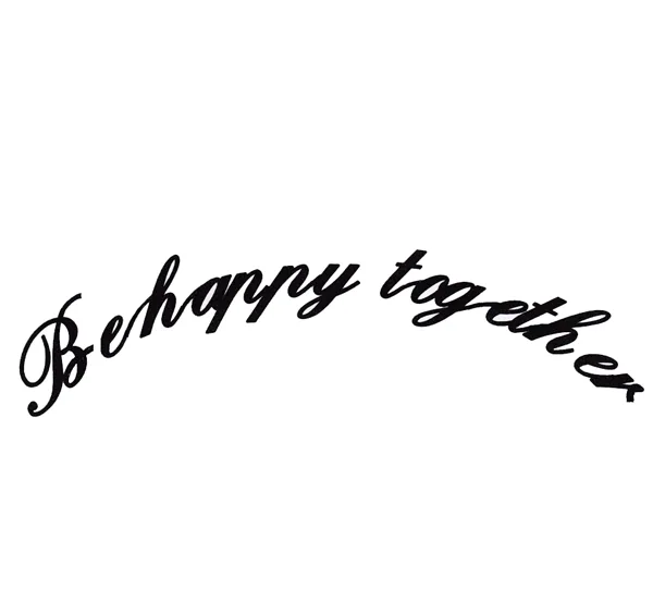 【エアブラシ ボディージュエリー ヘナタトゥー用ステンシル】Be happy together (一緒に幸せになろう) W:18cm
